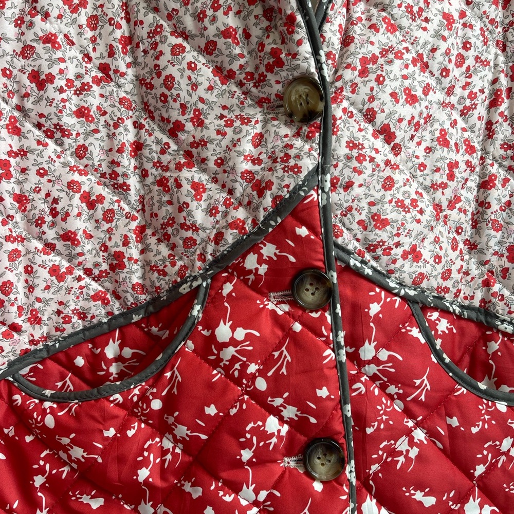 Floral Print Patchwork Long Sleeve Jacket – 100% … - image 5